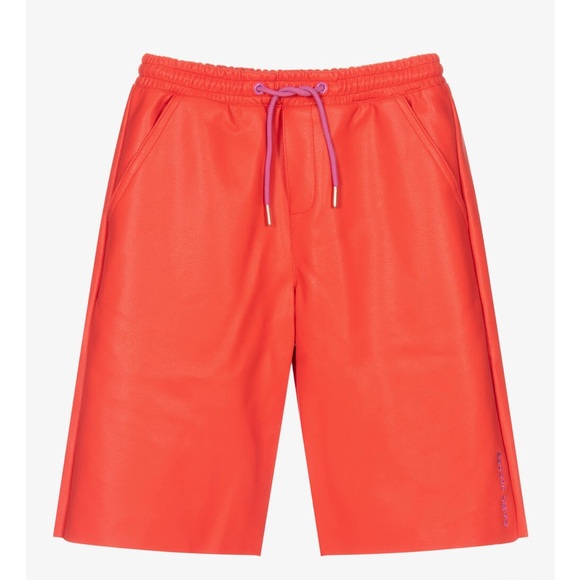 Marc Jacobs Orange Faux Leather Ram Hem Cropped Culottes Girls Size 2Y - Picture 1 of 14
